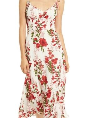 Reformation Embry Georgette Floral Midi Dress Size 2